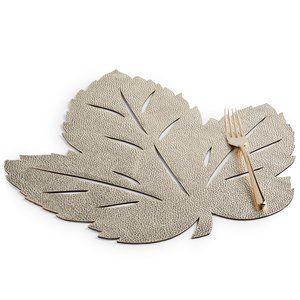 Elrene Metallic Leaf Gold-Tone Placemat Set of 4